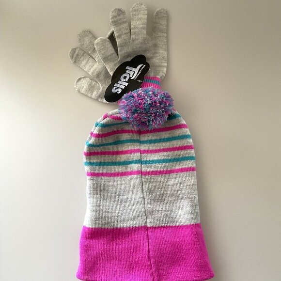 TROLL BEANIE POM HAT AND GLOVES SET - Picture 4 of 6